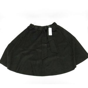DIASHINY Faux Suede Knee Length Skirt Black XL NWT